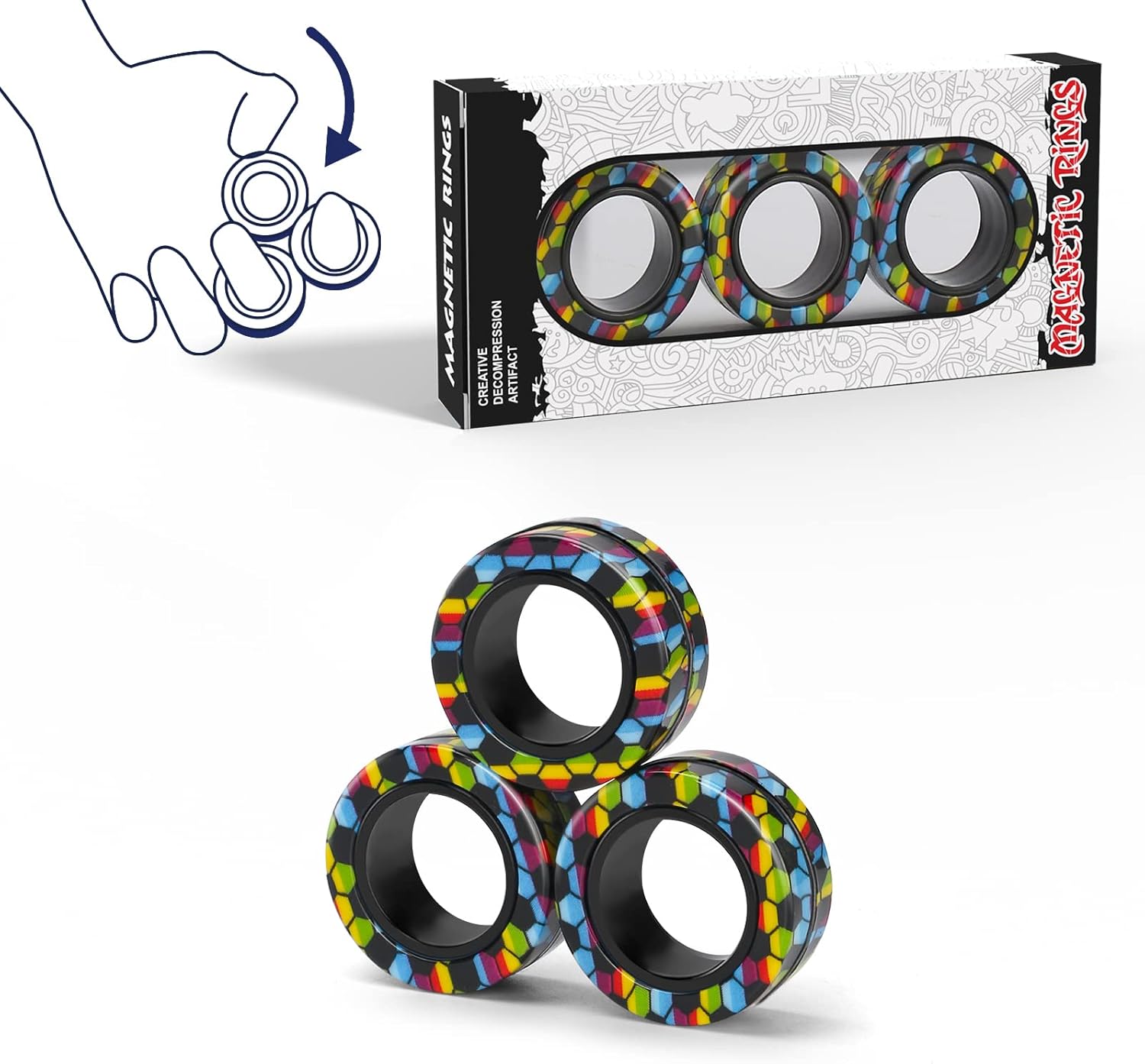 Fidget Spinner Bearing - حلقات مغناطيسية تململ مجموعات الالعاب فكرة