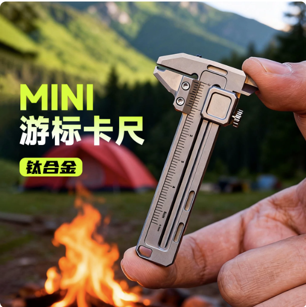Edc Car Carry - فرجار قياس صغير من سبائك التيتانيوم،