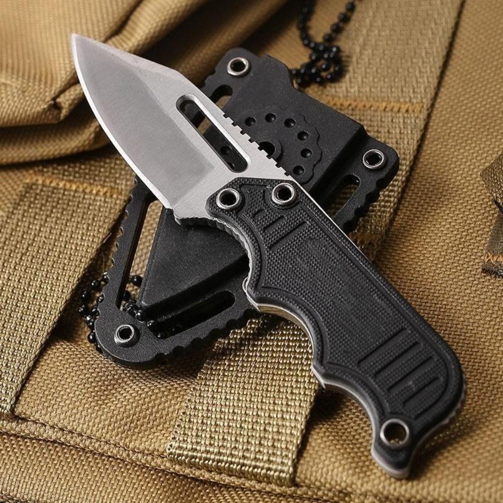 Edc Carry Fixed Blade - سكين رقبة محمول مع غمد كايدكس،
