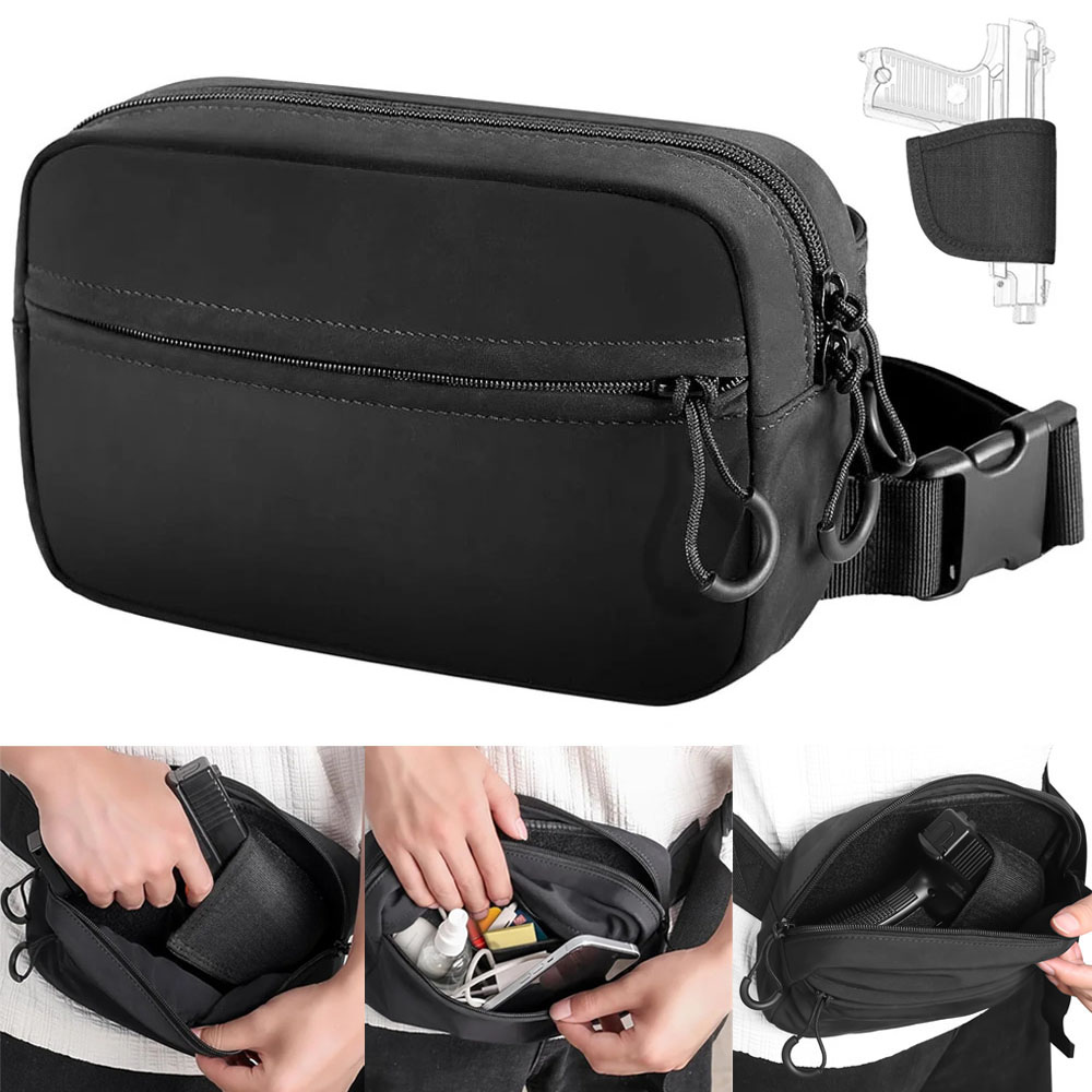 Edc Concealed Carry Fanny Pack - أخفى حمل بندقية حقيبة مسدس مسدس