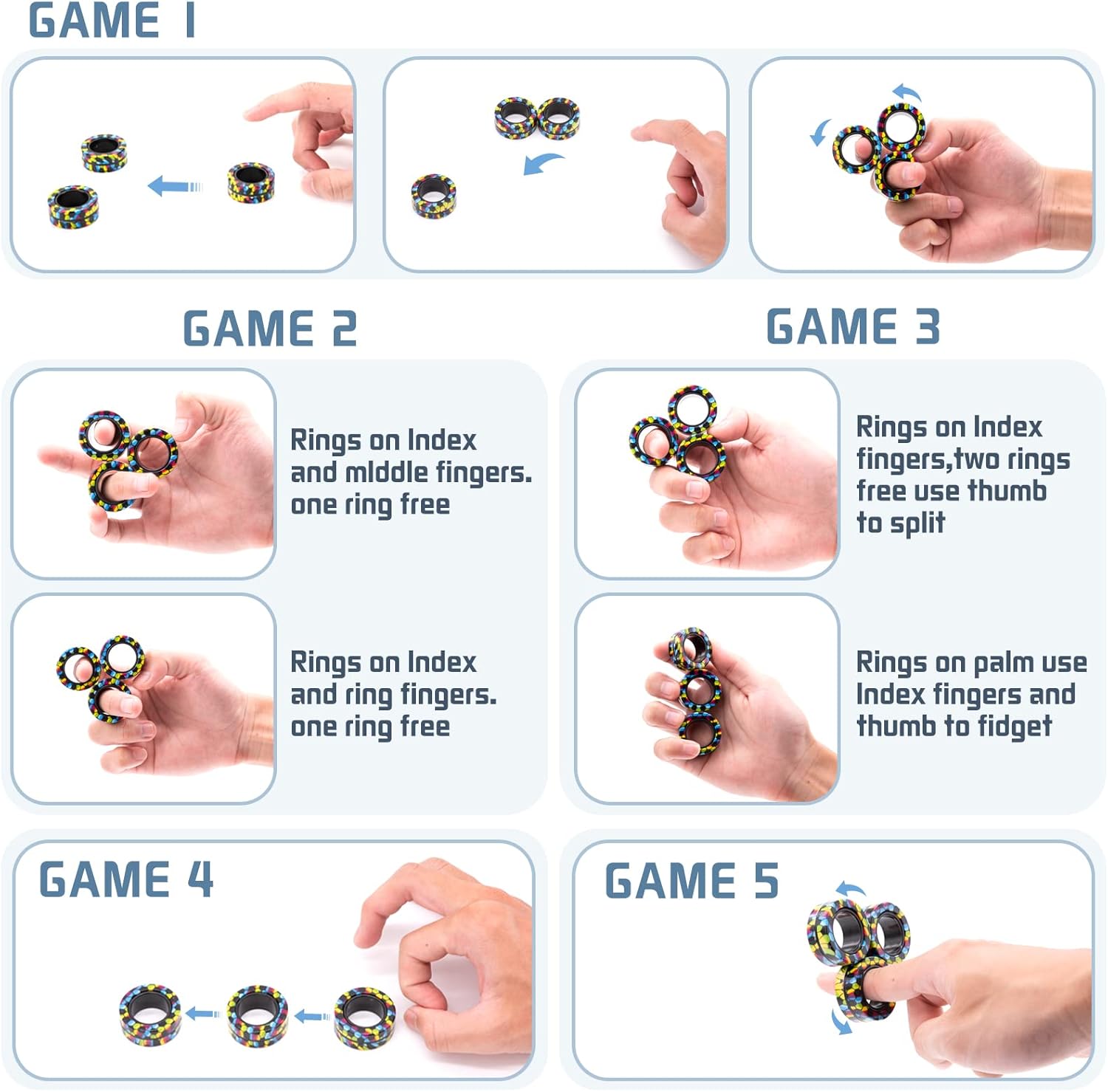 حلقات مغناطيسية تململ مجموعات  - مراجعة Fidget Spinner Bearing وسعره