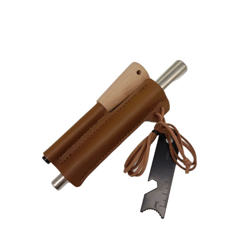 غطاء جلدي لولاعة النار متعددة  - مراجعة Ferro Rod Striker وسعره