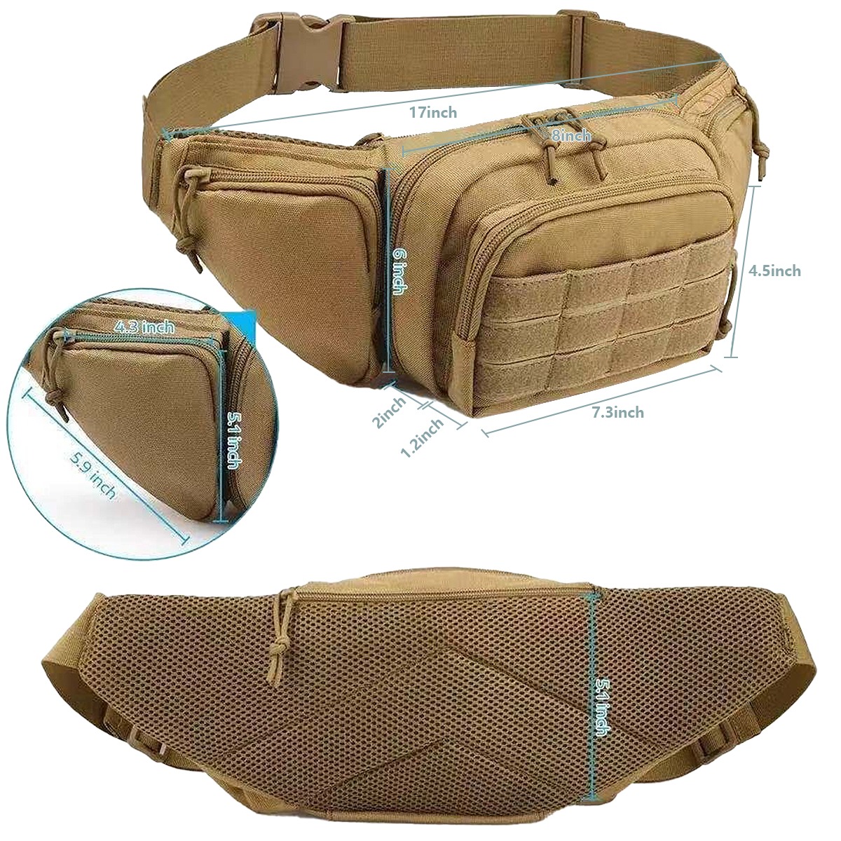 حقيبة خصر تكتيكية MOLLE للحمل  - مراجعة Edc Concealed Carry Fanny Pack وسعره